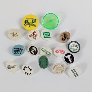 Lot of 17 Assorted Plastic Golf Ball Markers